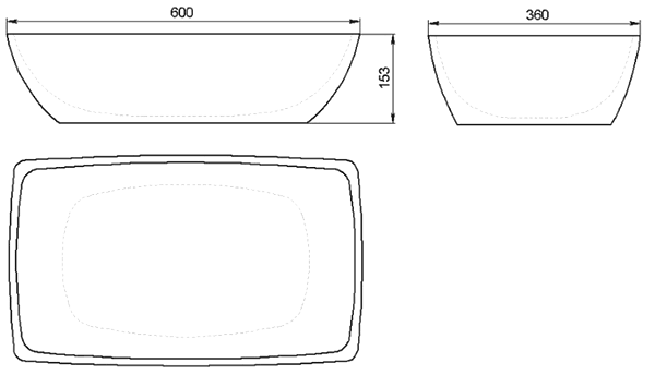 Раковина Holbi Titan, 60x36, из Solid Surface бетон