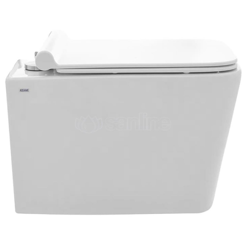Унитаз подвесной AQUAme, 53x37, безободковый, с сиденьем