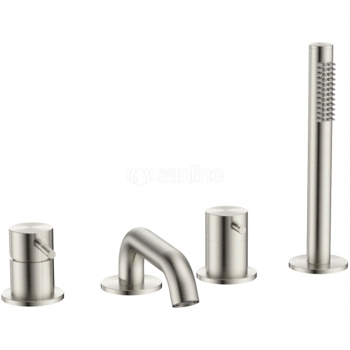 Смеситель на борт ванны AQUAme Siena нержавеющая сталь