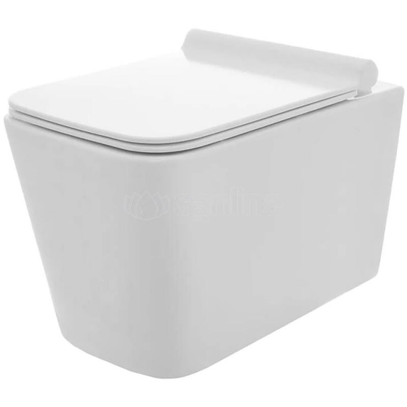 Унитаз подвесной AQUAme, 53x37, безободковый, с сиденьем