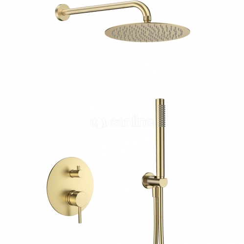 Душевая система AQUAme Siena, встраиваемая, на 2 режима, матовое золото
