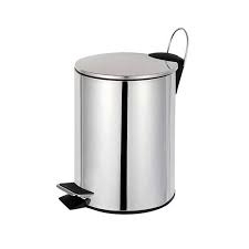 ВЕДРО С ПЕДАЛЬЮ 5Л С ПЛОСКОЙ КРЫШКОЙ ХРОМ