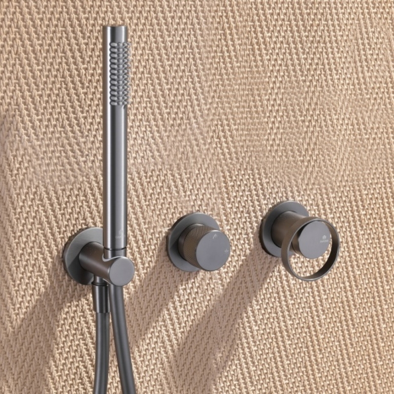 Душевая система GANZER 2 режима, скрытый монтаж, графит