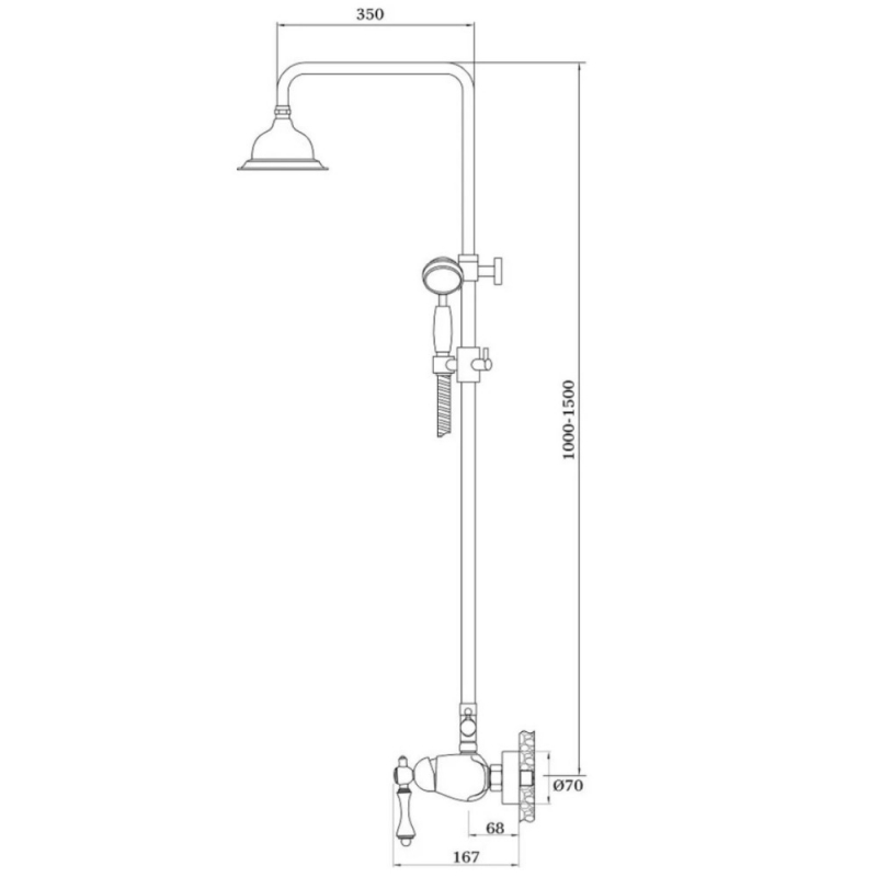 Душевая система Ganzer, цвет бронза