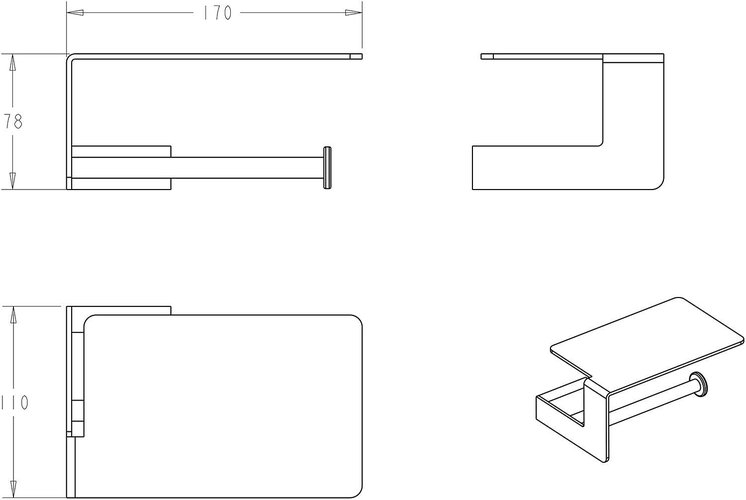 Boheme Q держатель туалетной бумаги с полкой