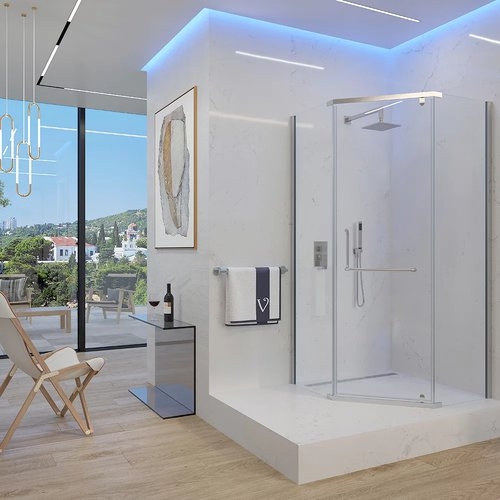 Душевой угол Veconi RV-36, профиль хром