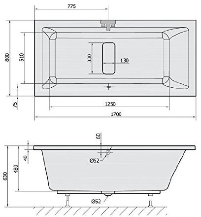Ванна акриловая Alpen Marlene 170х80