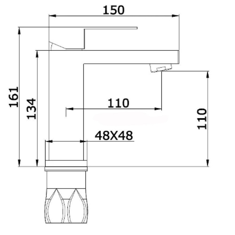 Смеситель для раковины VIEIR, нержавеющая сталь