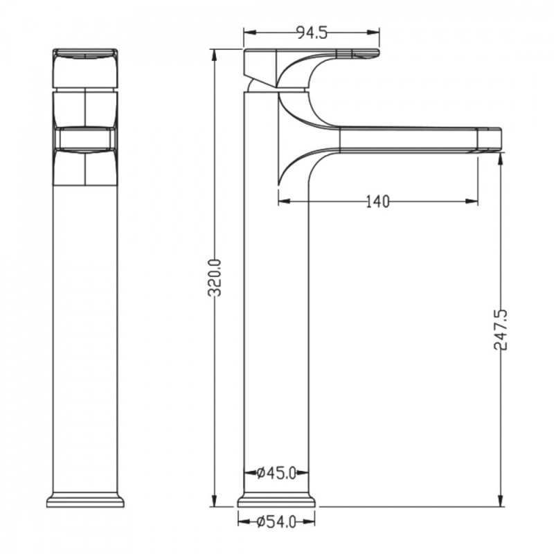 Смеситель для умывальника высокий Boheme Spectre матовый белый