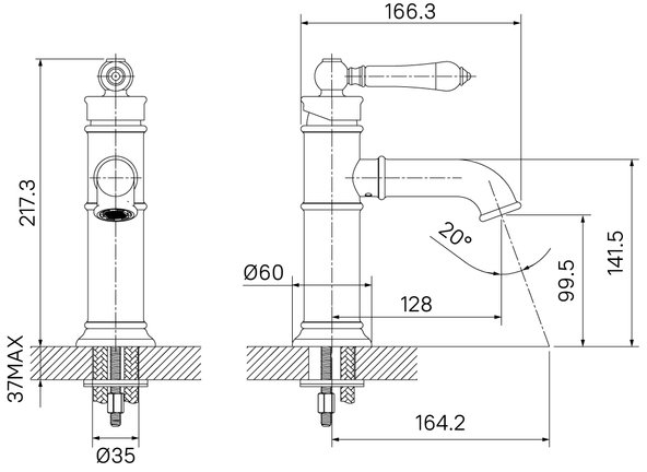 Смеситель для раковины Iddis Oxford, хром