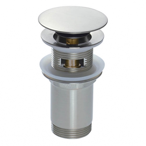 Донный клапан для умывальника Deante  Click-Clack брашированная сталь