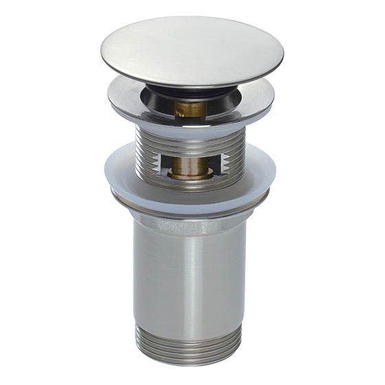 Донный клапан для умывальника Deante  Click-Clack брашированная сталь