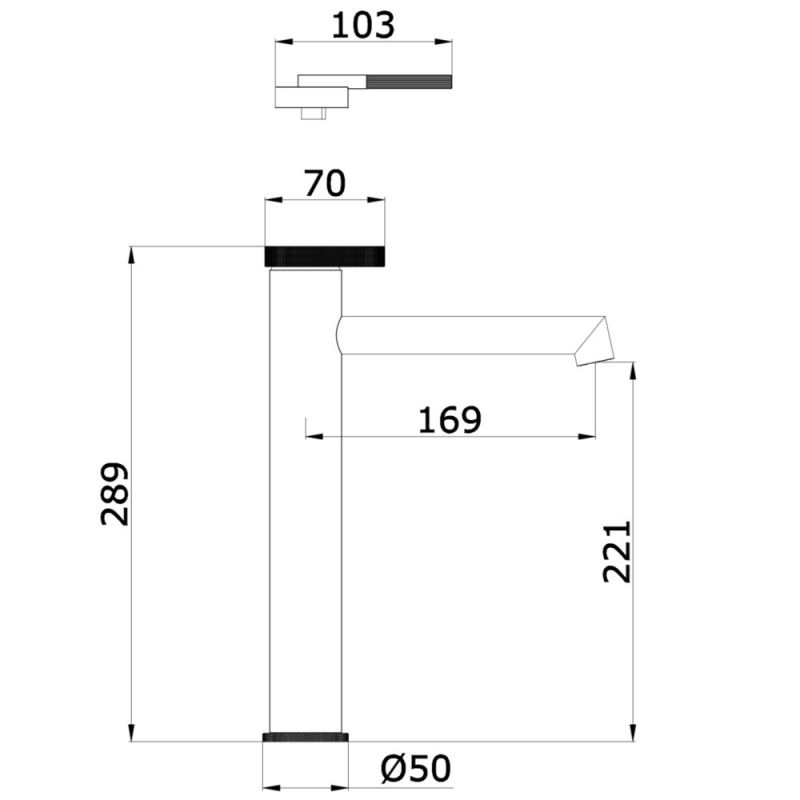 Смеситель для умывальника GANZER, высокий
