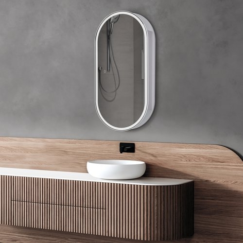 Шкаф с зеркалом ABBER Kontur 50x100 белый