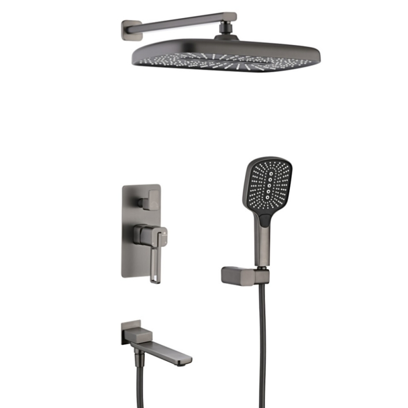 Душевая система GANZER, графит, с изливом