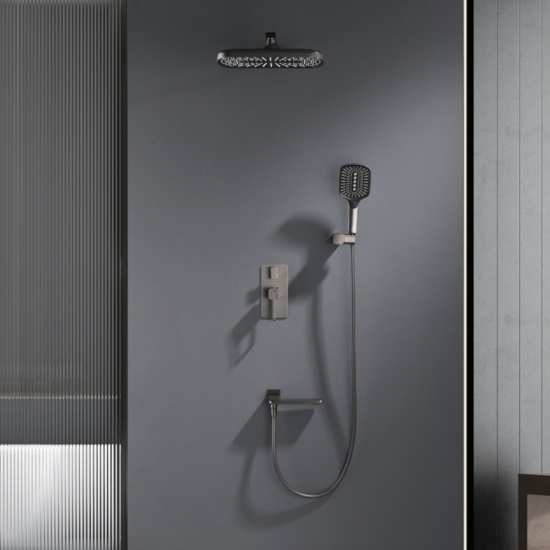 Душевая система GANZER, графит, с изливом