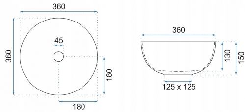 Умывальник Rea Stella 36x36 белый