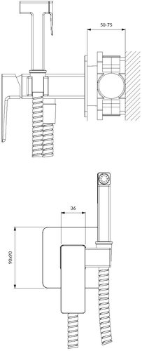 Смеситель для с гигиеническим душем Omnires Parma 