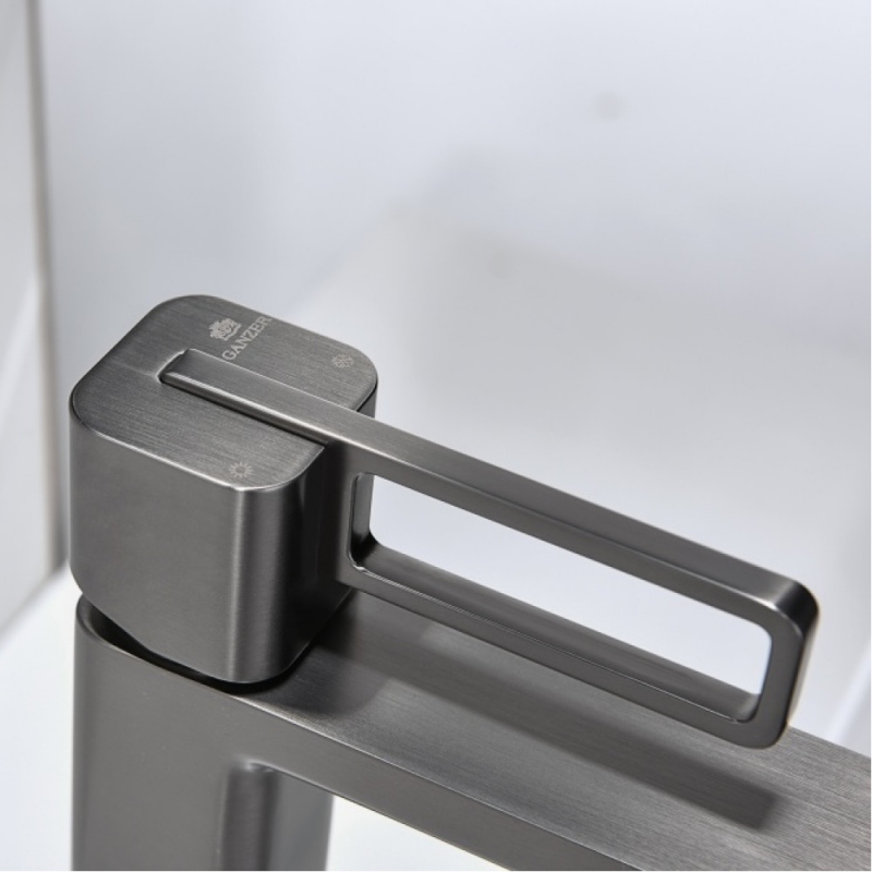 Смеситель для умывальника Ganzer высокий, цвет графит