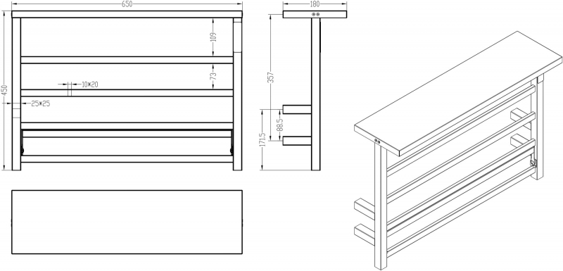Полотенцесушитель электрический Roxen Velar оружейная сталь
