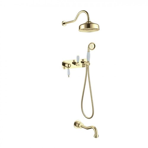 Смеситель для ванны на 3 потребителя, встроенный Tradizionale Oro золото