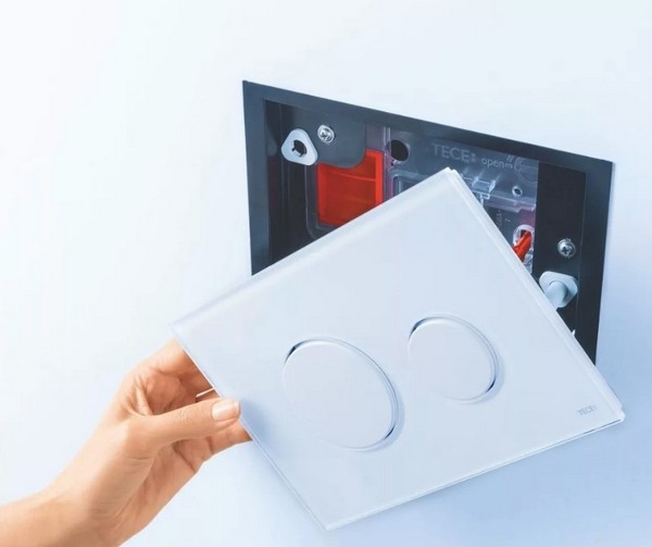 Кнопка смыва Tece Loop белое стекло