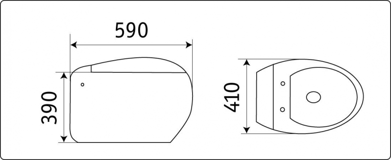 Унитаз Ceramalux  подвесной с крышкой ПП, бело-глянцевый