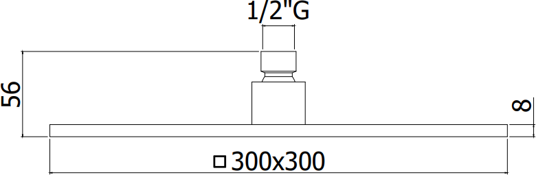 Верхний душ Paffoni Elle, черный матовый