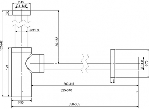 Сифон для умывальника Wellsee Drainage System матовый белый