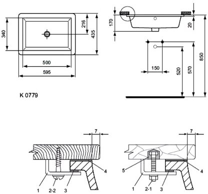 Умывальник Ideal Standard Strada, 59х43 см