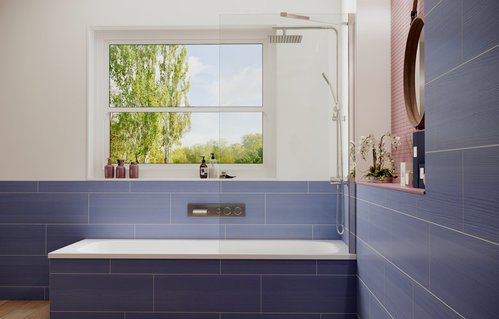 Душевая шторка Ambassador Bath Screens  70x140 с неподвижной дверью (прозрачное стекло / профиль хром)