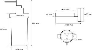 Дозатор жидкого мыла Bemeta Dark 
