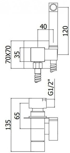 Смеситель для биде Paffoni Tweet Square Mix черный матовый
