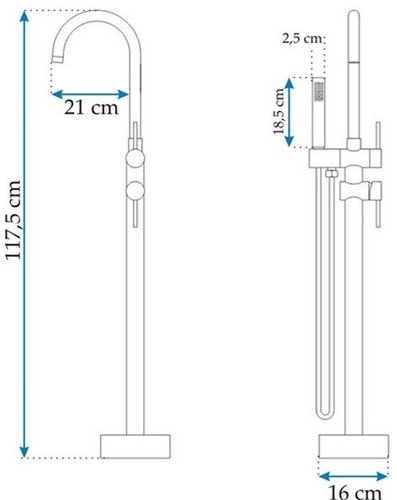 Смеситель для ванны напольный Rea Ortis хром
