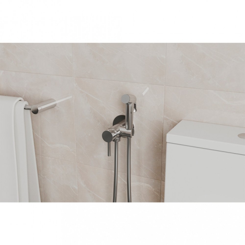 Смеситель с гигиеническим душем Bravat, хром