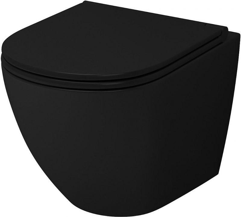 Унитаз подвесной Grossman  36x49 сиденье Duroplast, микролифт, черный матовый