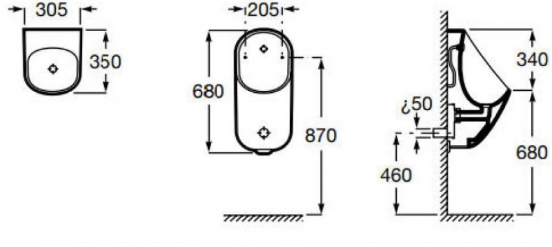 ПИССУАР ROCA PROTON, ОТ БАТАРЕЕК/ОТ СЕТИ (возможность монтажа без инсталляции)