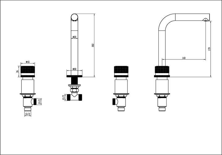 Смеситель для умывальника Boheme Stick Touch золото брашированное
