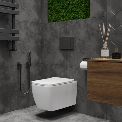 Подвесной унитаз Roxen Cube  Rimless Soft Close 52x37