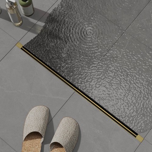 Душевой лоток Roxen Slim Gold брашированное золото