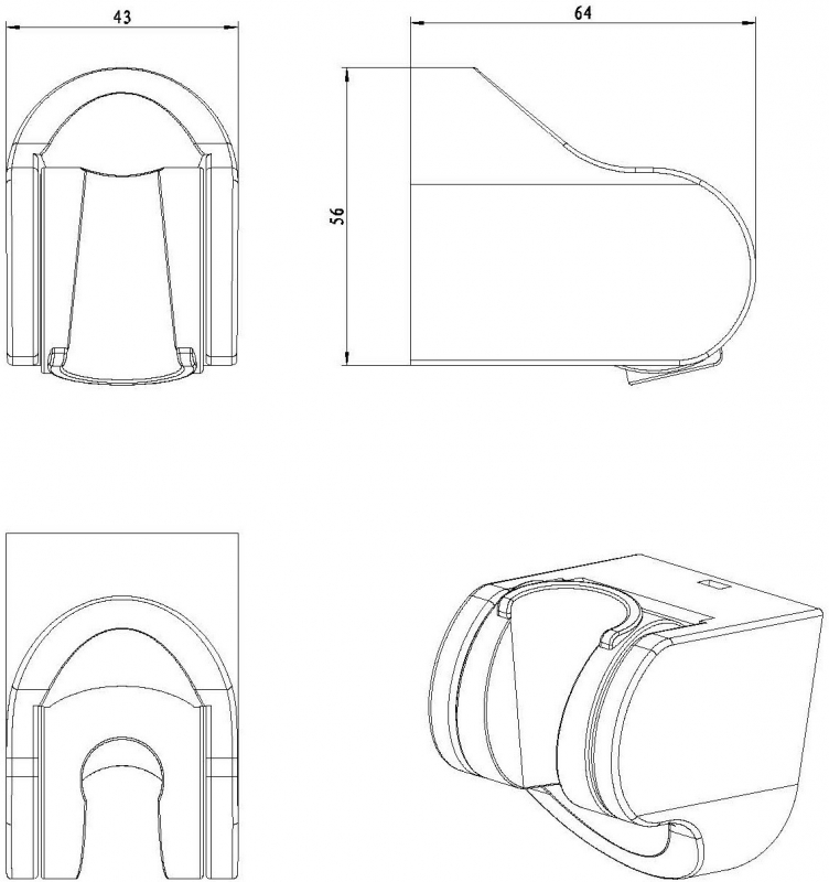 Держатель для ручного душа точечный подвижный Omnires