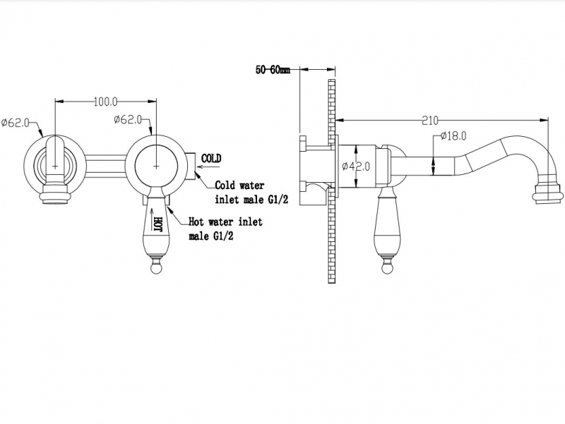 Смеситель скрытого монтажа для ванны Boheme Tradizionale Chromo хром