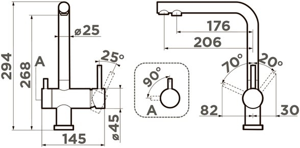 Смеситель для кухни OMOIKIRI Nagano-P-BL черный с подключением фильтра для питьевой воды