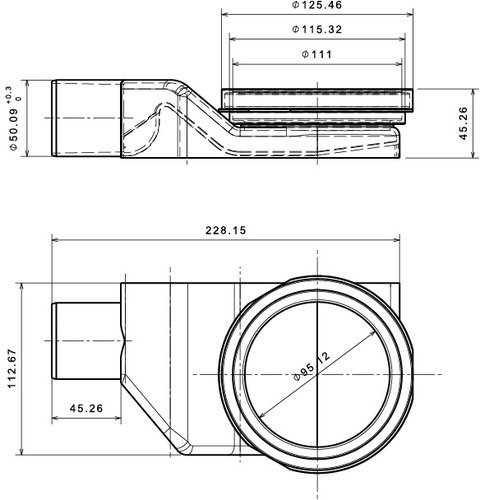 Душевой лоток Pestan Bettoserb Compact Line, со стальной решеткой-перевёртышем, комбинированный затвор