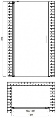 Душевая дверь Berges Legos LS-1 100x195 стекло прозрачное / профиль хром