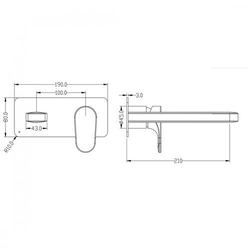 Смеситель скрытого монтажа для умывальника Boheme Spectre золото