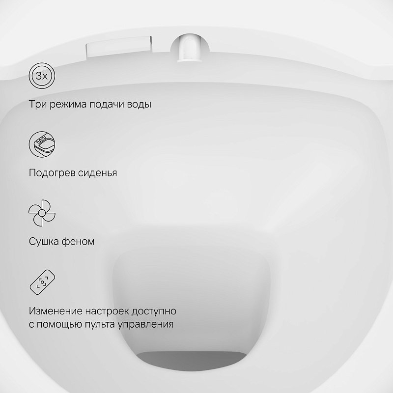 Унитаз-биде подвесной AM.PM Func с сиденьем, безободковый, белый