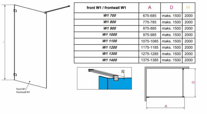 Душевое ограждение Radaway Euphoria Walk-In V, H-200 см хром