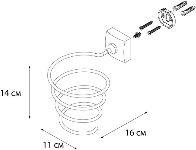 Держатель для фена  Kvadro хром
