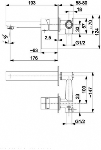 Смеситель для умывальника скрытого монтажа Armatura Logon черный